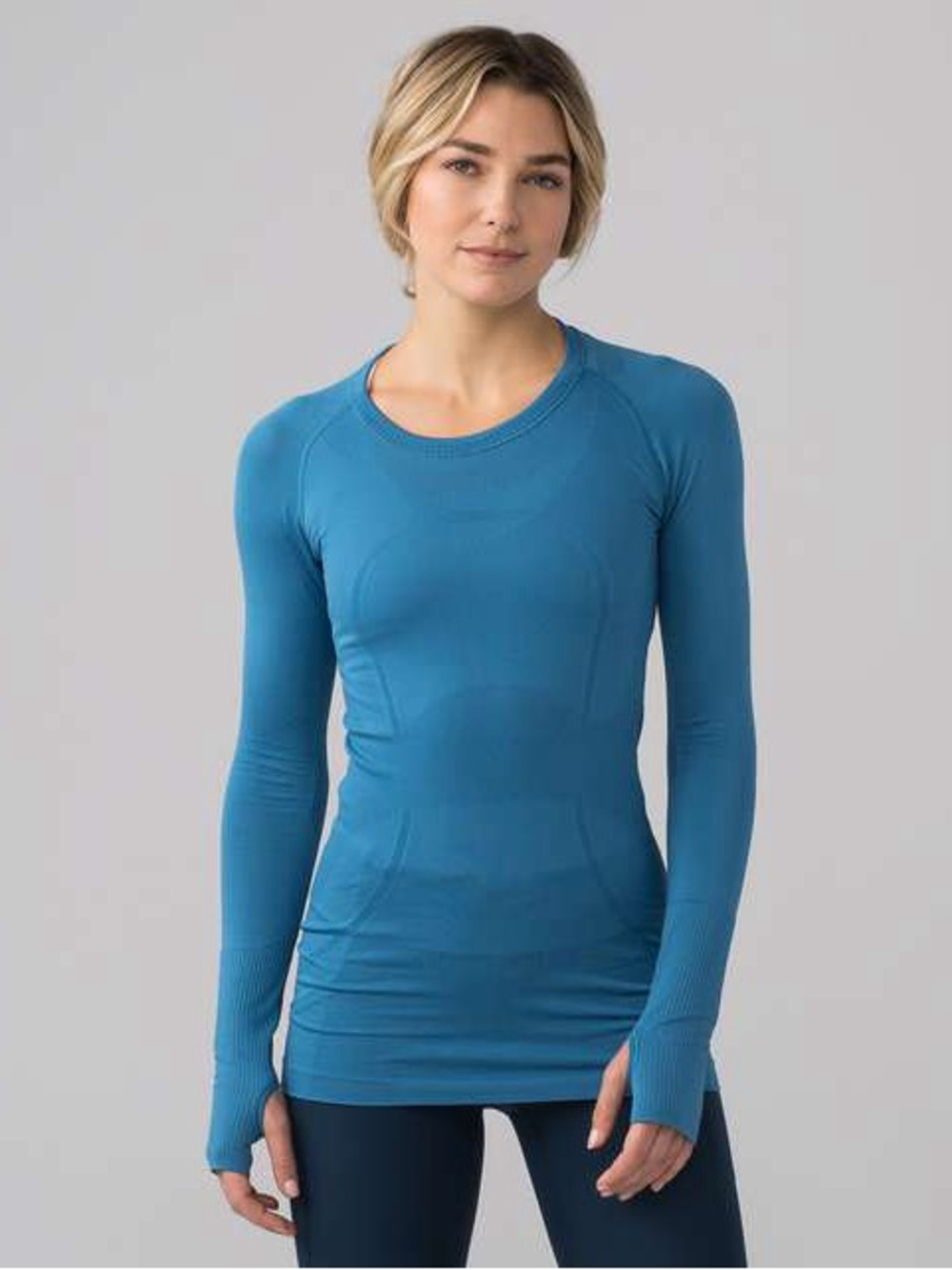 Lululemon Teal Blue Tech Swiftly Long sleeve top hip length 4